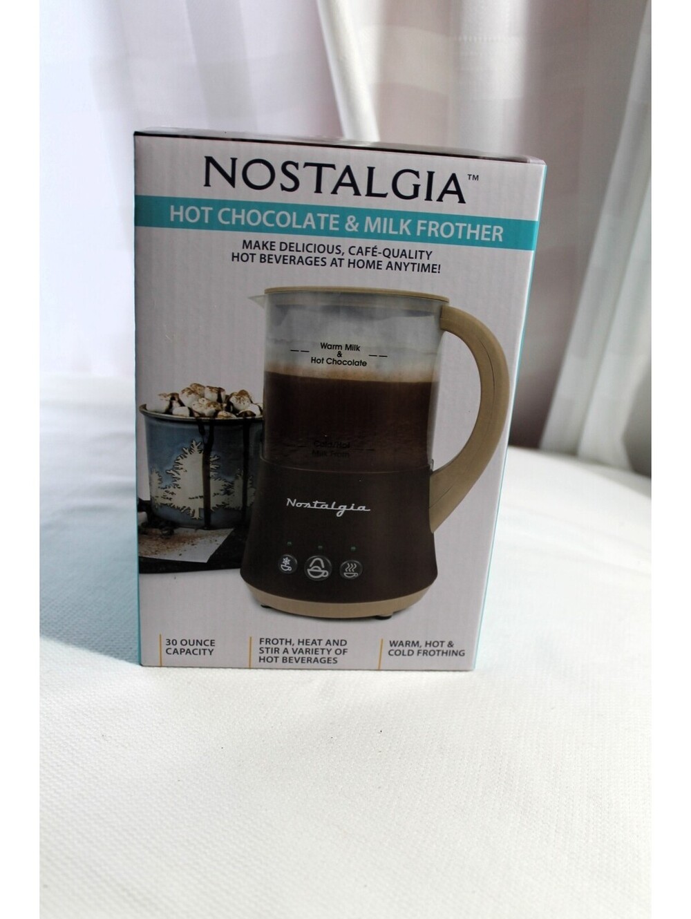Nostalgia Hot Chocolate & Milk Frother 30 oz. Capacity NIB